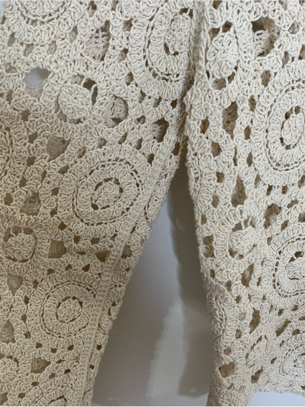 Forgotten Grace Crochet Knot Button Front Cardigan Sz XL Boho Scallop Hem Sleeve - Picture 11 of 11